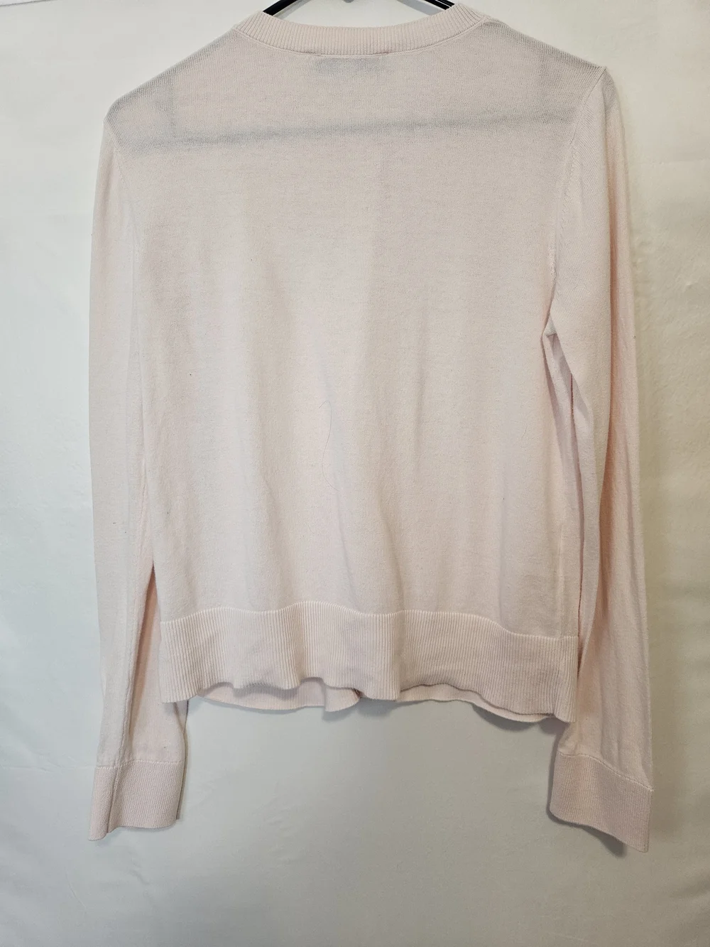 LOFT Light Pink Button-Up Crewneck Cardigan